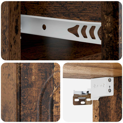 vidaXL Wall-Mounted Bedside Cabinet Old Wood 49 x 34.5 x 20 cm