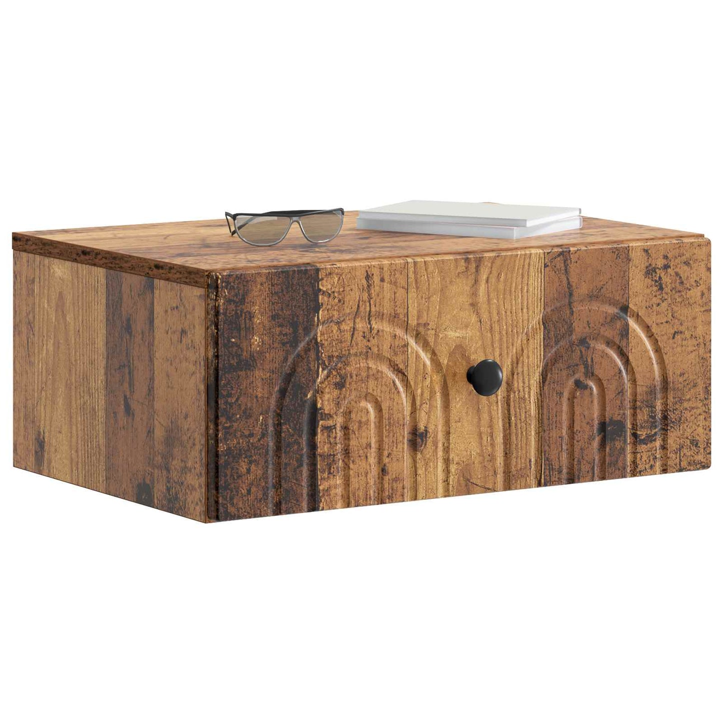 vidaXL Wall-Mounted Bedside Cabinet Old Wood 49 x 34.5 x 20 cm