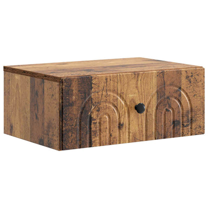 vidaXL Wall-Mounted Bedside Cabinet 2 pcs Old Wood 49 x 34.5 x 20 cm
