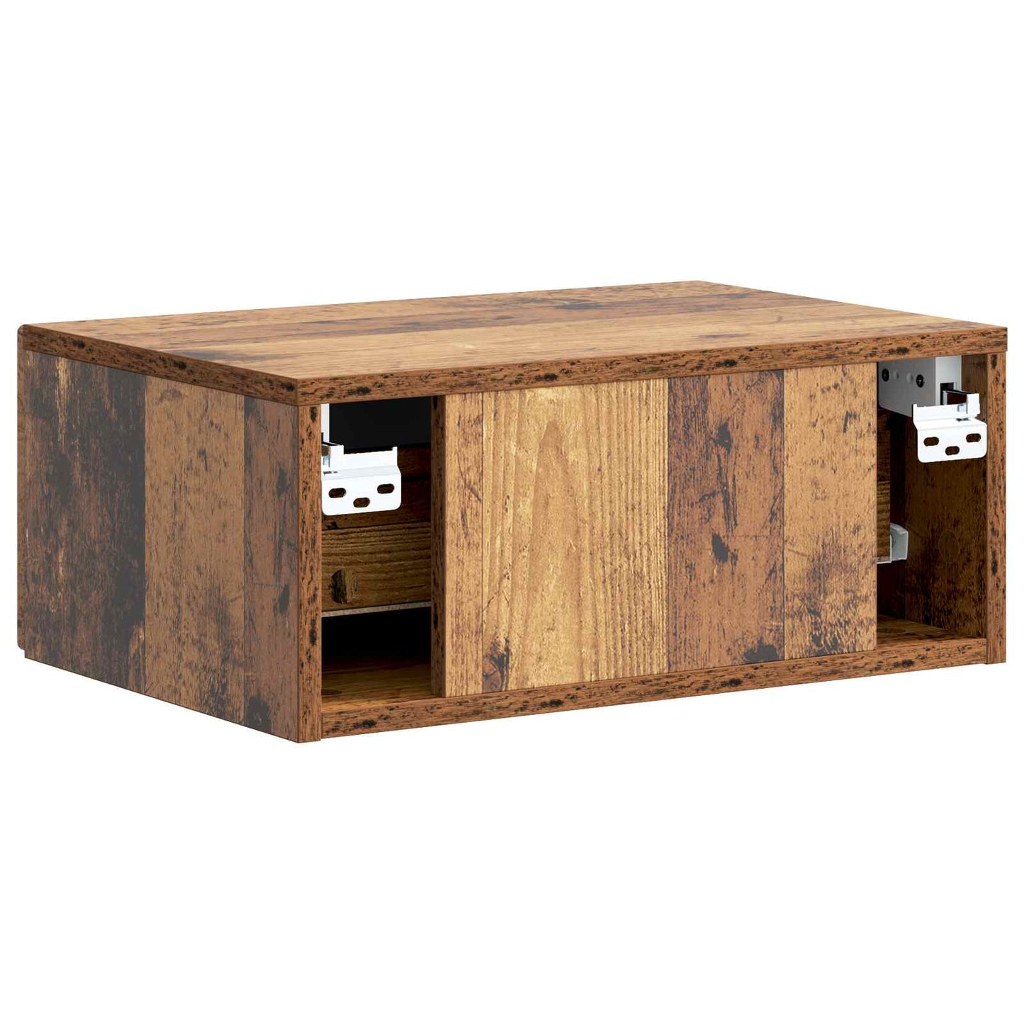 vidaXL Wall-Mounted Bedside Cabinet 2 pcs Old Wood 49 x 34.5 x 20 cm