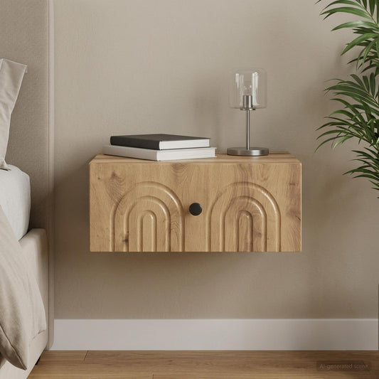 vidaXL Wall-Mounted Bedside Cabinet Artisan Oak 49 x 34.5 x 20 cm