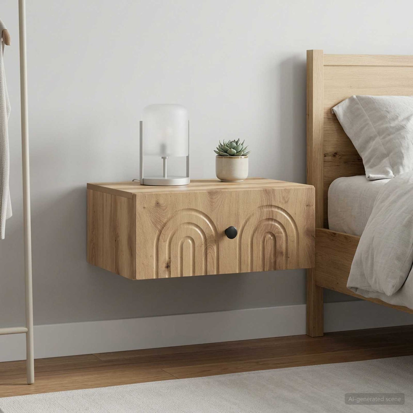 vidaXL Wall-Mounted Bedside Cabinet 2 pcs Artisan Oak