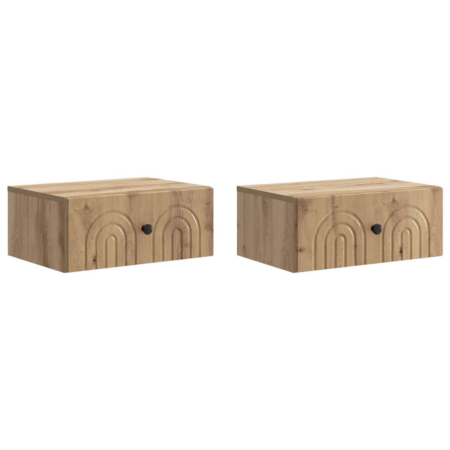 vidaXL Wall-Mounted Bedside Cabinet 2 pcs Artisan Oak