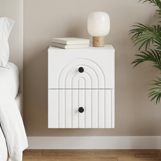 vidaXL Wall-Mounted Bedside Cabinet White 33 x 34.5 x 40 cm