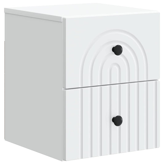 vidaXL Wall-Mounted Bedside Cabinet White 33 x 34.5 x 40 cm