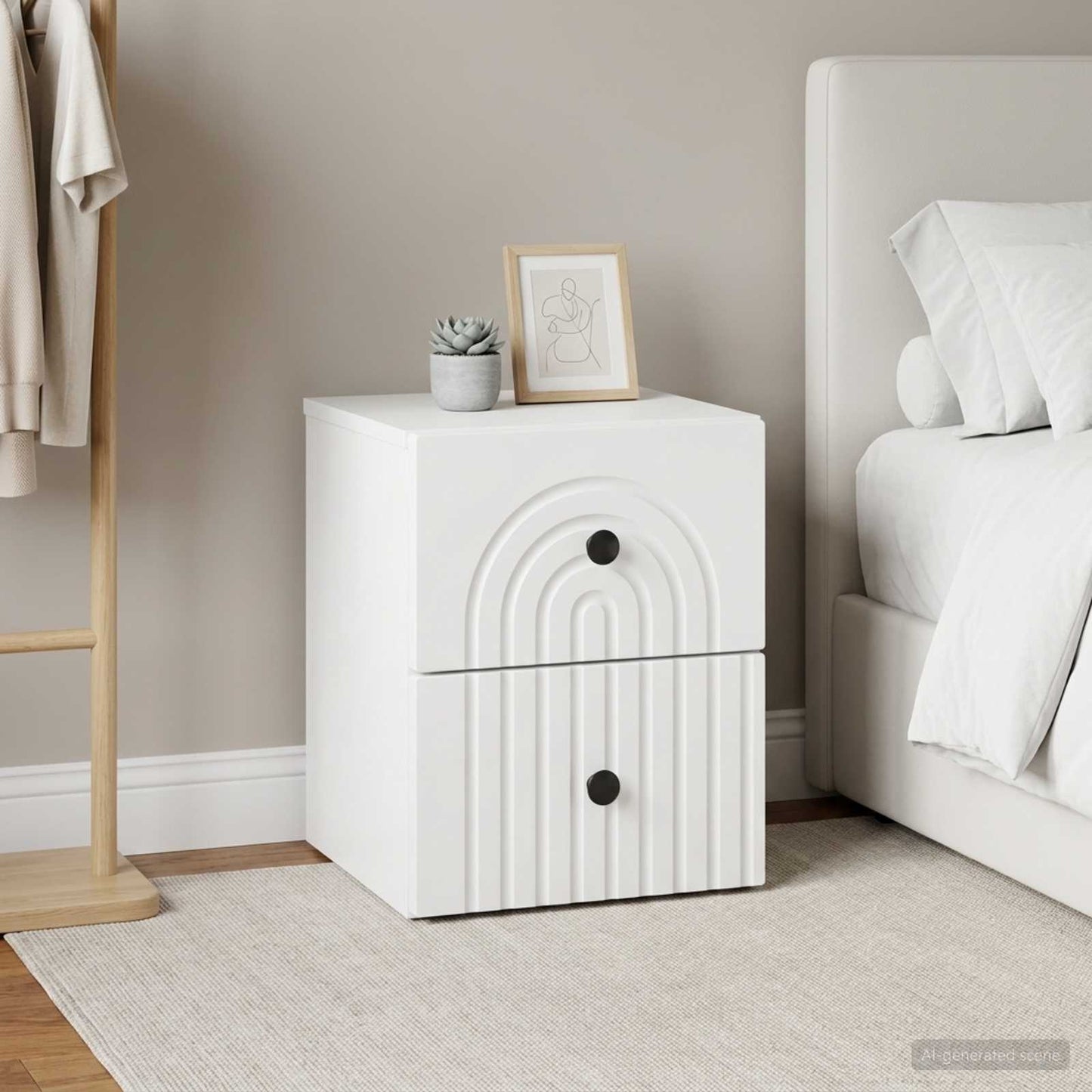 vidaXL Wall-Mounted Bedside Cabinet 2 pcs White 33 x 34.5 x 40 cm