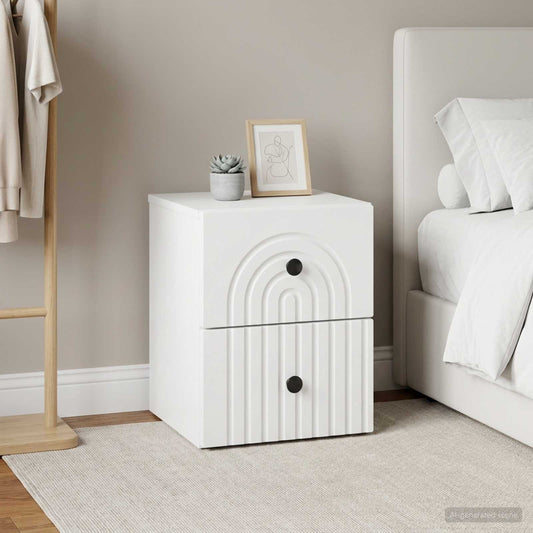vidaXL Wall-Mounted Bedside Cabinet 2 pcs White 33 x 34.5 x 40 cm