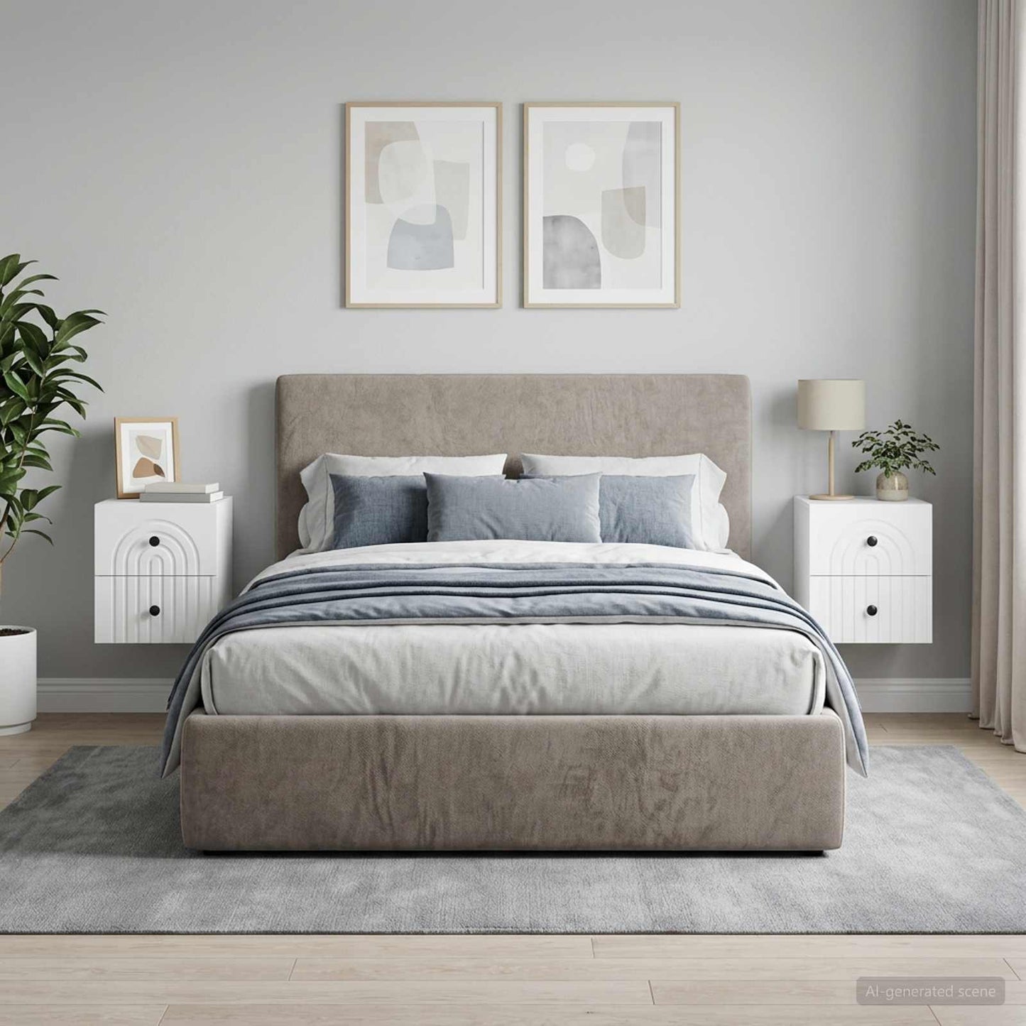 vidaXL Wall-Mounted Bedside Cabinet 2 pcs White 33 x 34.5 x 40 cm