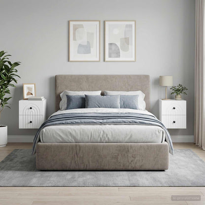 vidaXL Wall-Mounted Bedside Cabinet 2 pcs White 33 x 34.5 x 40 cm