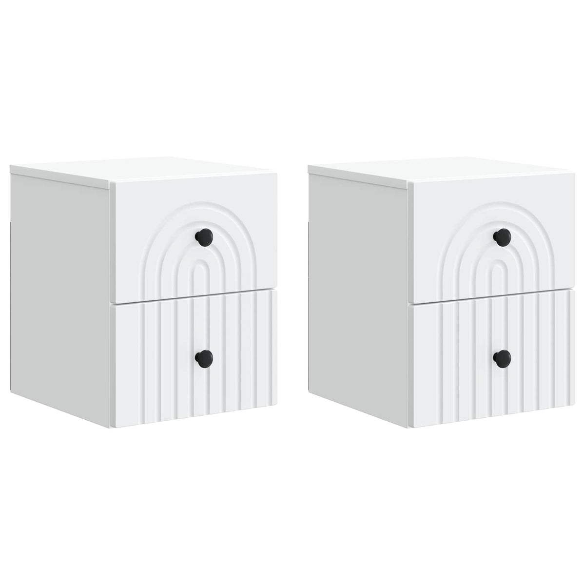 vidaXL Wall-Mounted Bedside Cabinet 2 pcs White 33 x 34.5 x 40 cm