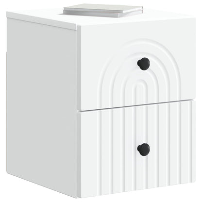 vidaXL Wall-Mounted Bedside Cabinet 2 pcs White 33 x 34.5 x 40 cm