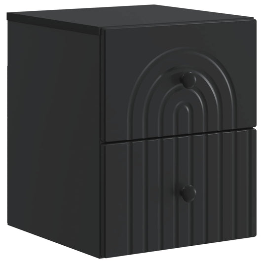 vidaXL Wall-Mounted Bedside Cabinet Black 33 x 34.5 x 40 cm