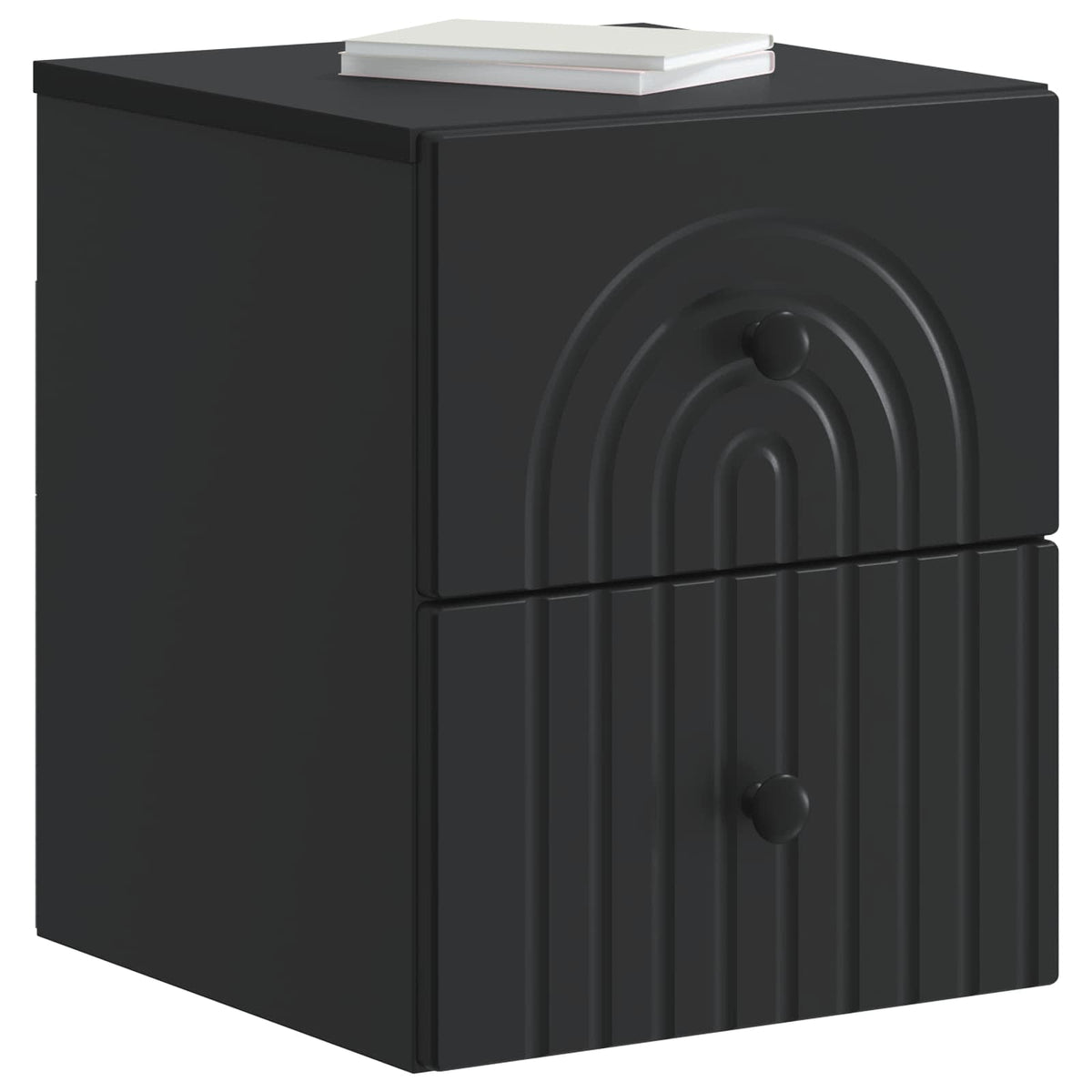 vidaXL Wall-Mounted Bedside Cabinet Black 33 x 34.5 x 40 cm