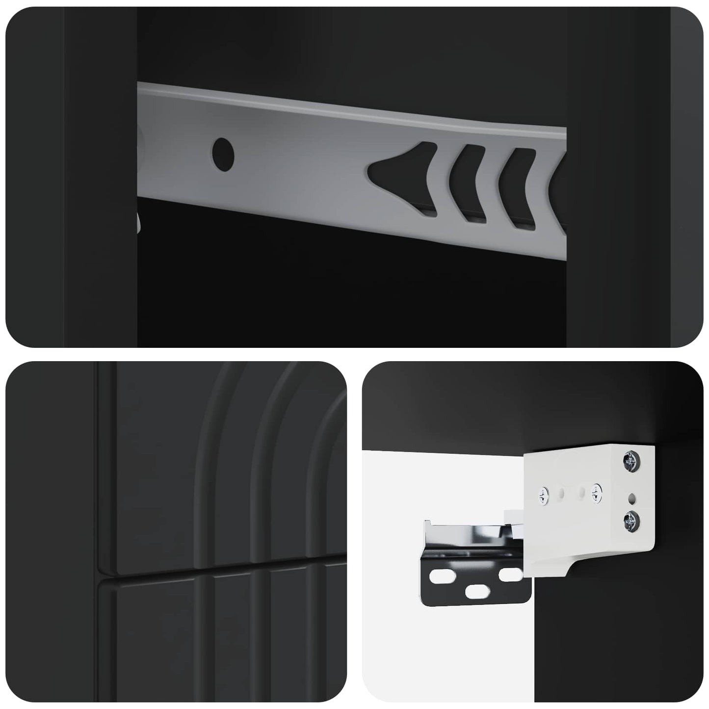 vidaXL Wall-Mounted Bedside Cabinet 2 pcs Black 33 x 34.5 x 40 cm