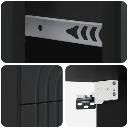 vidaXL Wall-Mounted Bedside Cabinet 2 pcs Black 33 x 34.5 x 40 cm