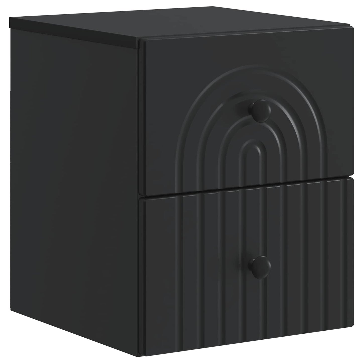 vidaXL Wall-Mounted Bedside Cabinet 2 pcs Black 33 x 34.5 x 40 cm