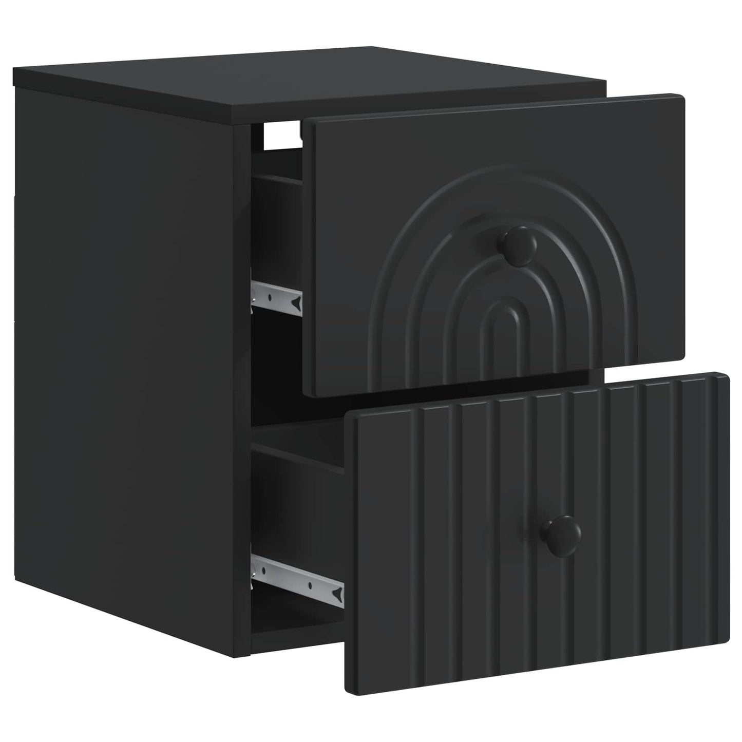 vidaXL Wall-Mounted Bedside Cabinet 2 pcs Black 33 x 34.5 x 40 cm
