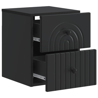 vidaXL Wall-Mounted Bedside Cabinet 2 pcs Black 33 x 34.5 x 40 cm