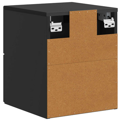 vidaXL Wall-Mounted Bedside Cabinet 2 pcs Black 33 x 34.5 x 40 cm