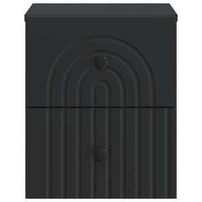 vidaXL Wall-Mounted Bedside Cabinet 2 pcs Black 33 x 34.5 x 40 cm