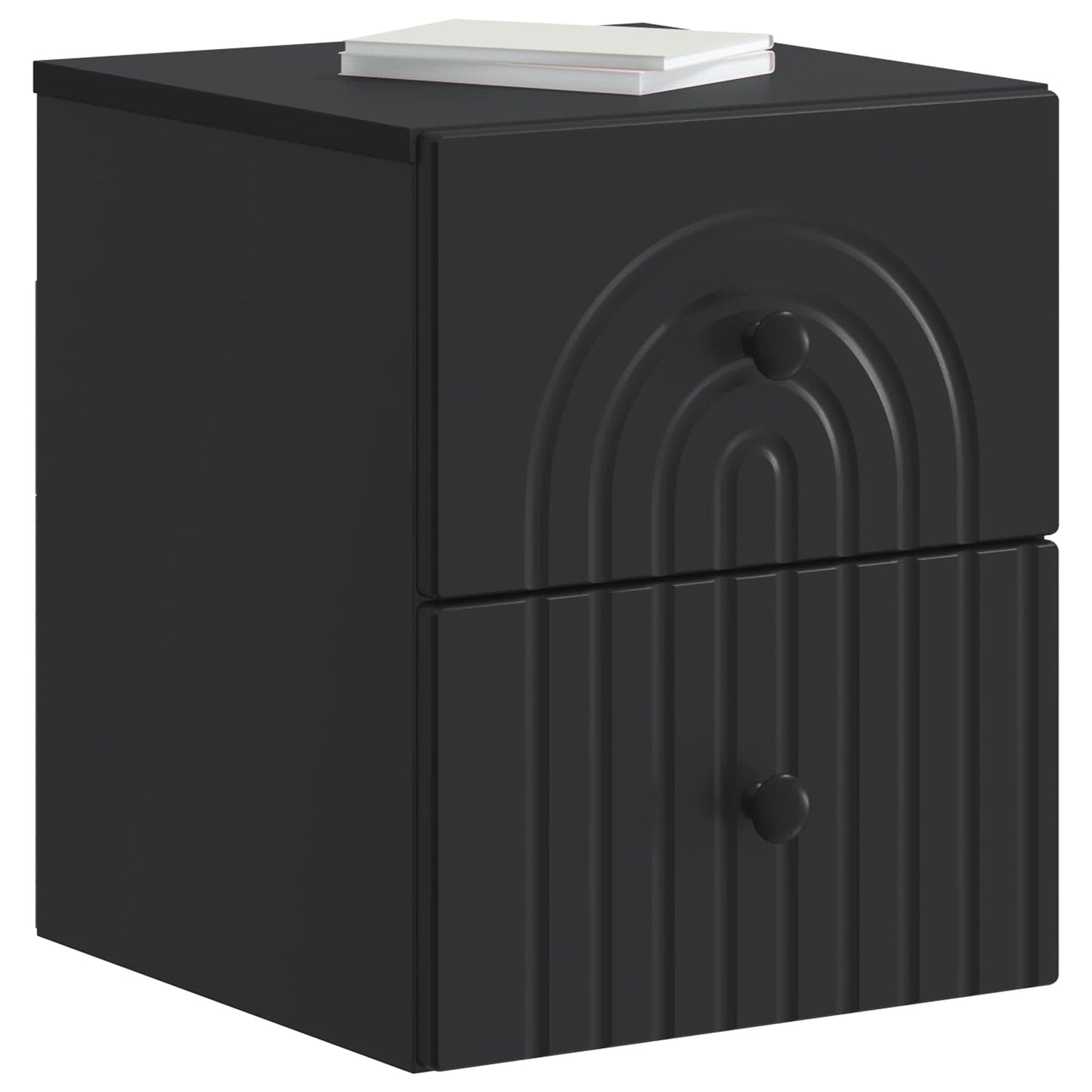 vidaXL Wall-Mounted Bedside Cabinet 2 pcs Black 33 x 34.5 x 40 cm