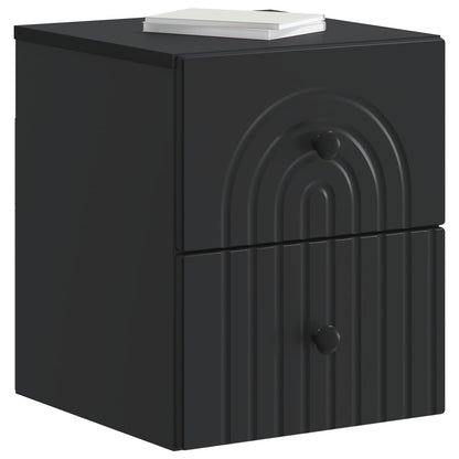 vidaXL Wall-Mounted Bedside Cabinet 2 pcs Black 33 x 34.5 x 40 cm