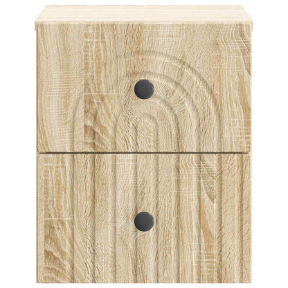 vidaXL Wall-Mounted Bedside Cabinet Sonoma Oak 33 x 34.5 x 40 cm