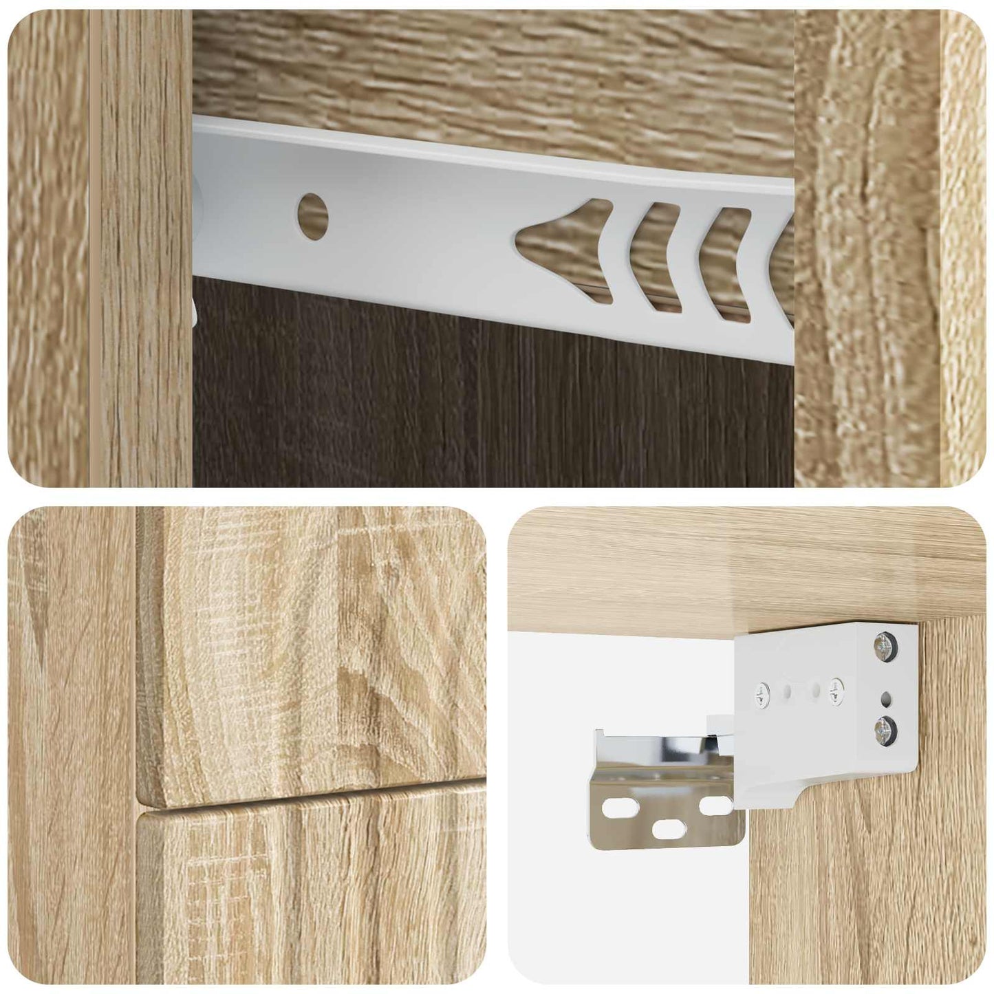 vidaXL Wall-Mounted Bedside Cabinet 2 pcs Sonoma Oak 33 x 34.5 x 40 cm