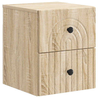 vidaXL Wall-Mounted Bedside Cabinet 2 pcs Sonoma Oak 33 x 34.5 x 40 cm