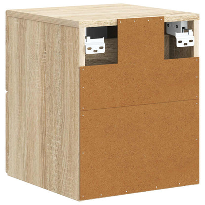 vidaXL Wall-Mounted Bedside Cabinet 2 pcs Sonoma Oak 33 x 34.5 x 40 cm
