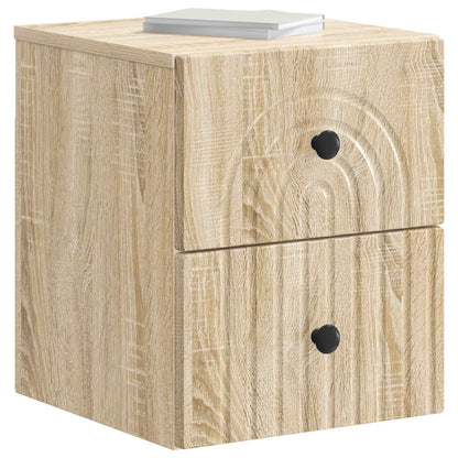 vidaXL Wall-Mounted Bedside Cabinet 2 pcs Sonoma Oak 33 x 34.5 x 40 cm