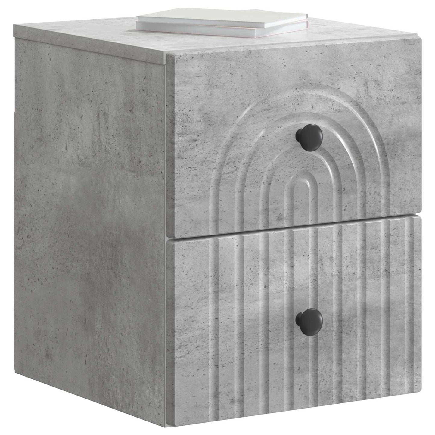 vidaXL Wall-Mounted Bedside Cabinet Concrete Grey 33 x 34.5 x 40 cm