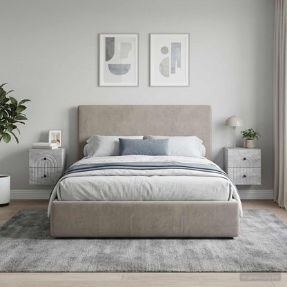 vidaXL Wall-Mounted Bedside Cabinet with Drawer 2 pcs Concrete Grey