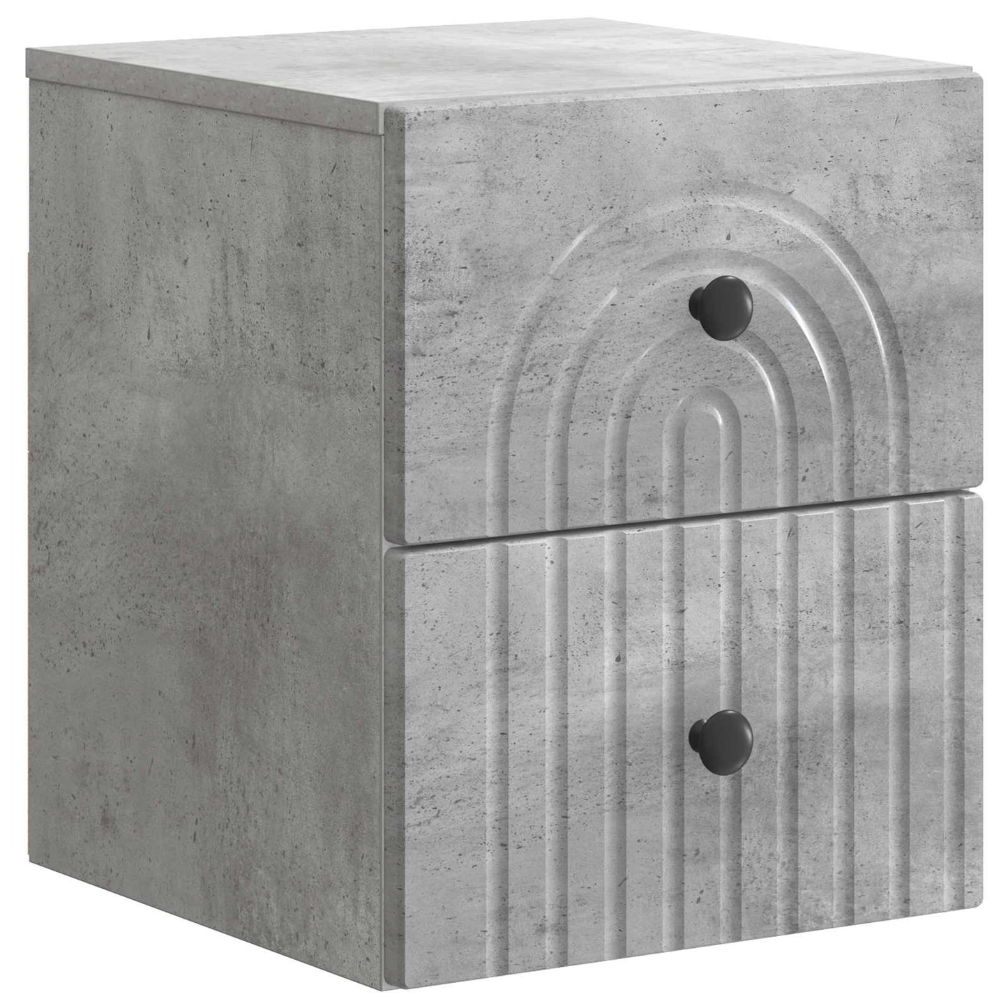 vidaXL Wall-Mounted Bedside Cabinet with Drawer 2 pcs Concrete Grey