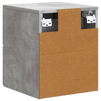 vidaXL Wall-Mounted Bedside Cabinet with Drawer 2 pcs Concrete Grey