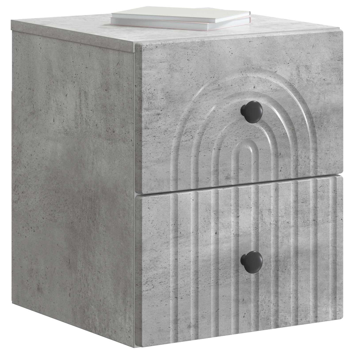 vidaXL Wall-Mounted Bedside Cabinet 2 pcs Concrete Grey
