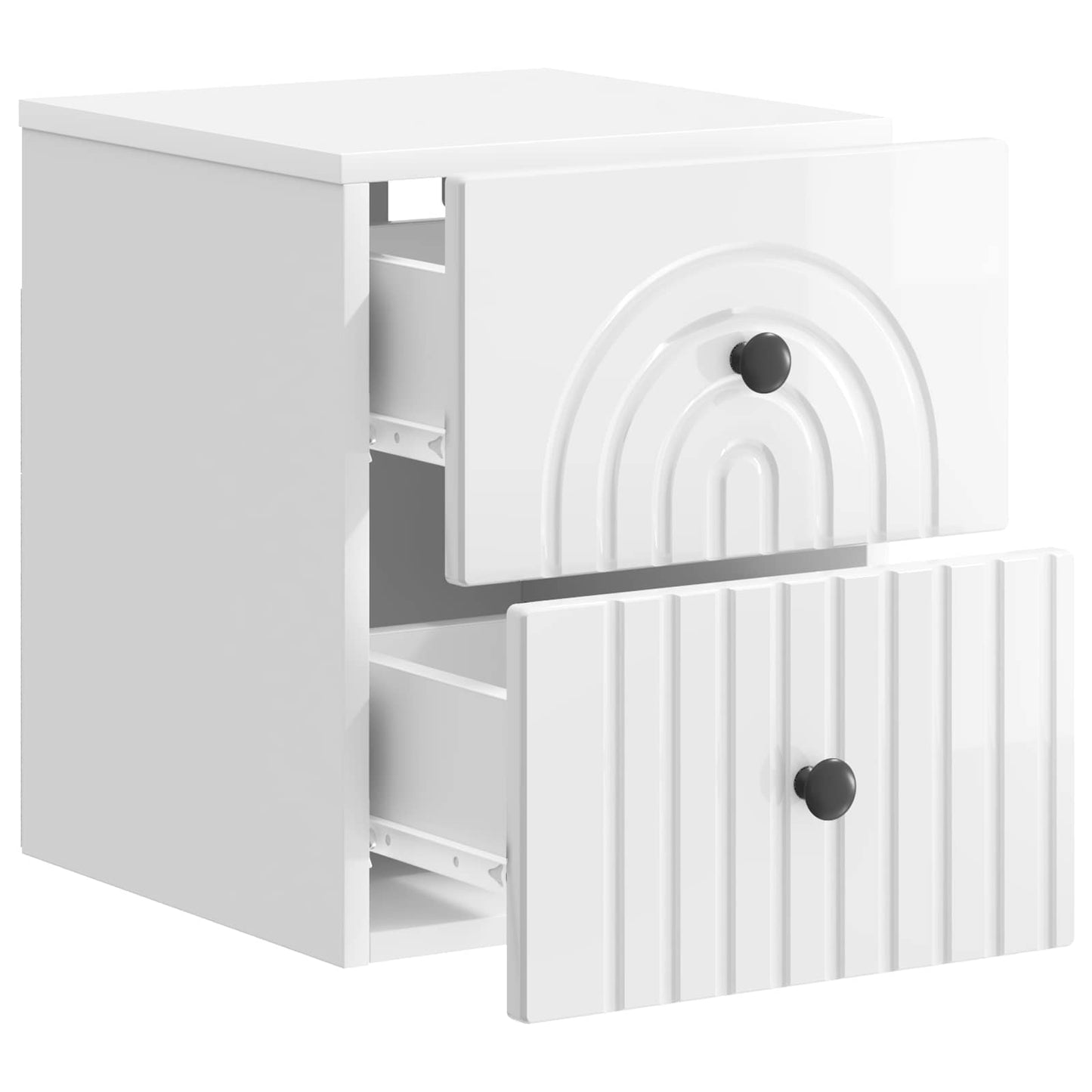 vidaXL Wall-Mounted Bedside Cabinet High Gloss White 33 x 34.5 x 40 cm