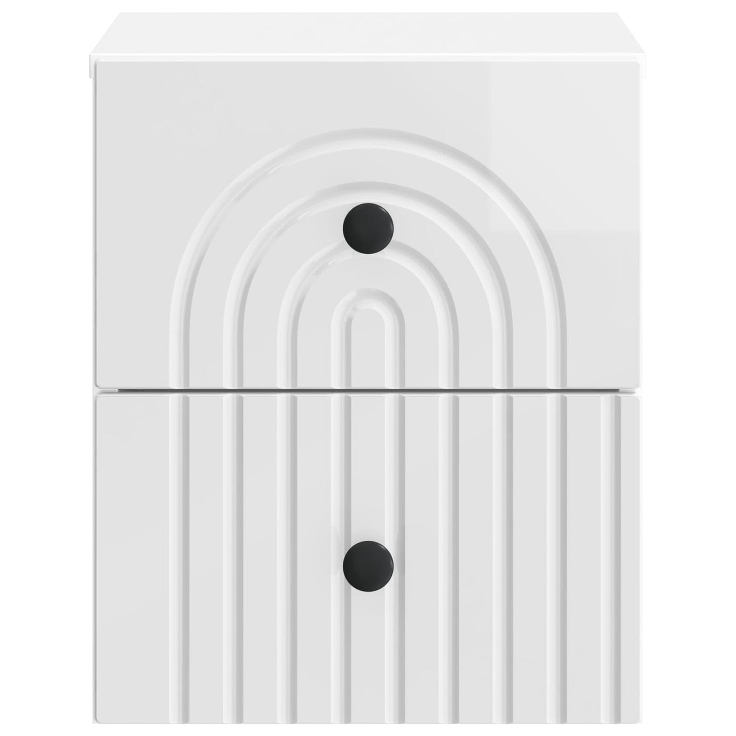 vidaXL Wall-Mounted Bedside Cabinet High Gloss White 33 x 34.5 x 40 cm