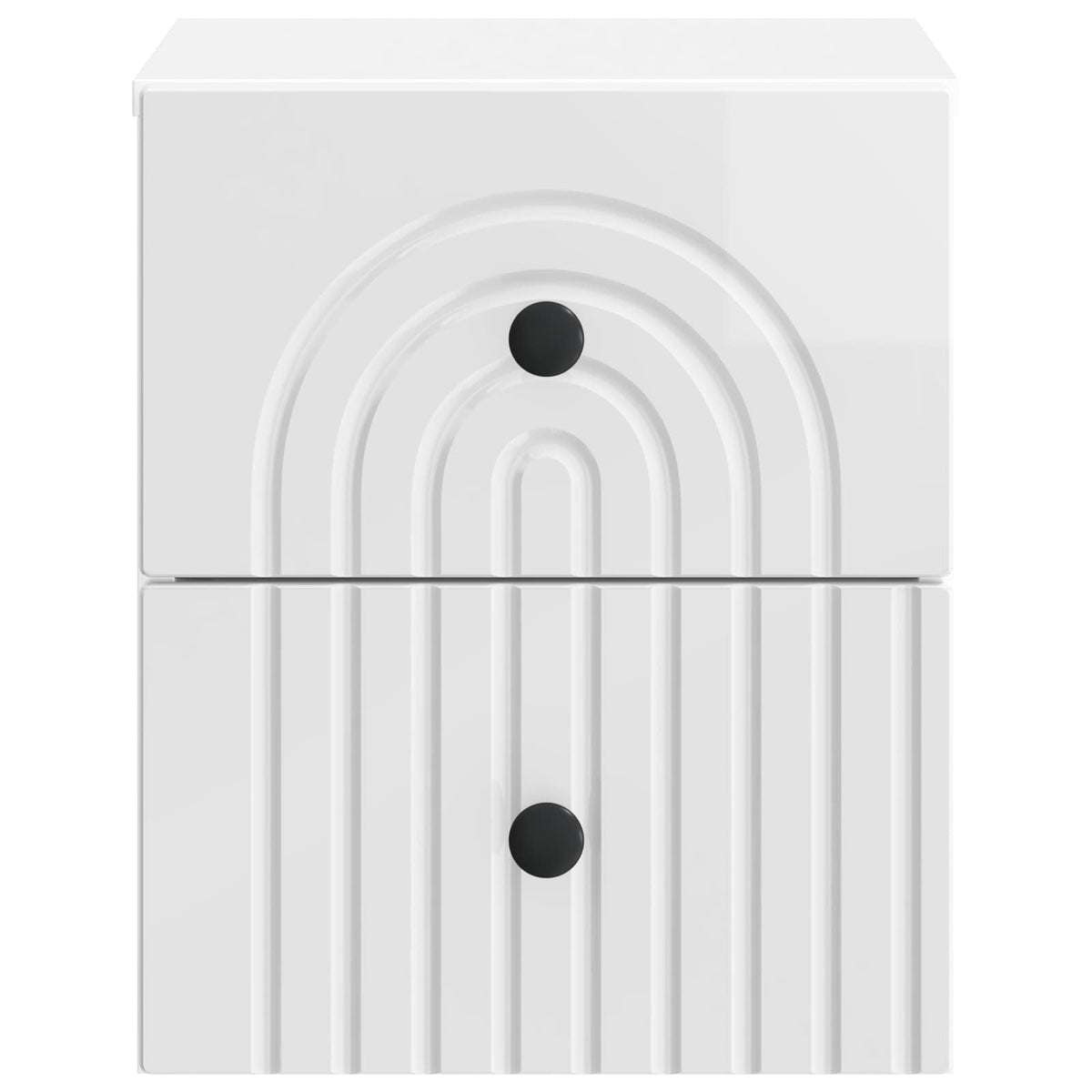 vidaXL Wall-Mounted Bedside Cabinet High Gloss White 33 x 34.5 x 40 cm