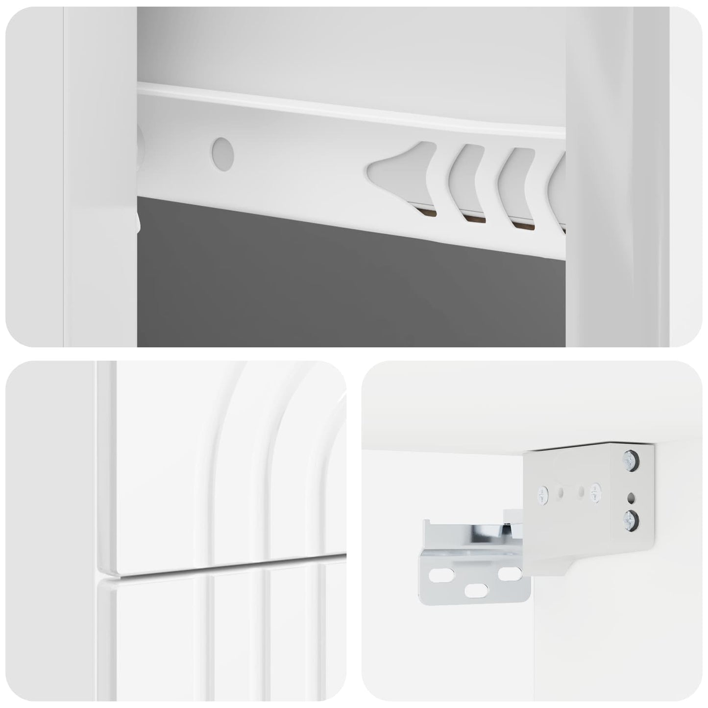 vidaXL Wall-Mounted Bedside Cabinet with Drawer 2 pcs High Gloss White