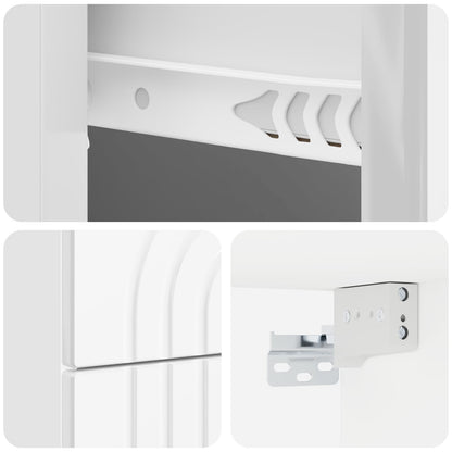 vidaXL Wall-Mounted Bedside Cabinet with Drawer 2 pcs High Gloss White