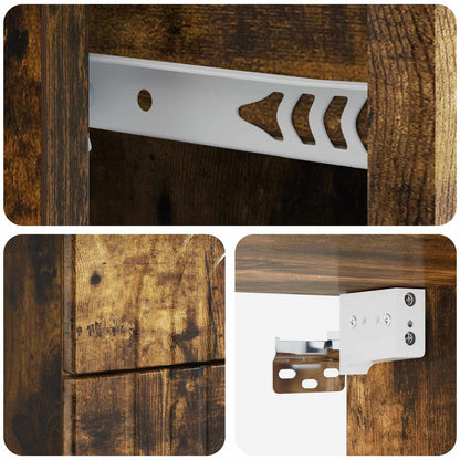 vidaXL Wall-Mounted Bedside Cabinet Smoked Oak 33 x 34.5 x 40 cm