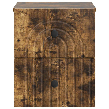 vidaXL Wall-Mounted Bedside Cabinet Smoked Oak 33 x 34.5 x 40 cm