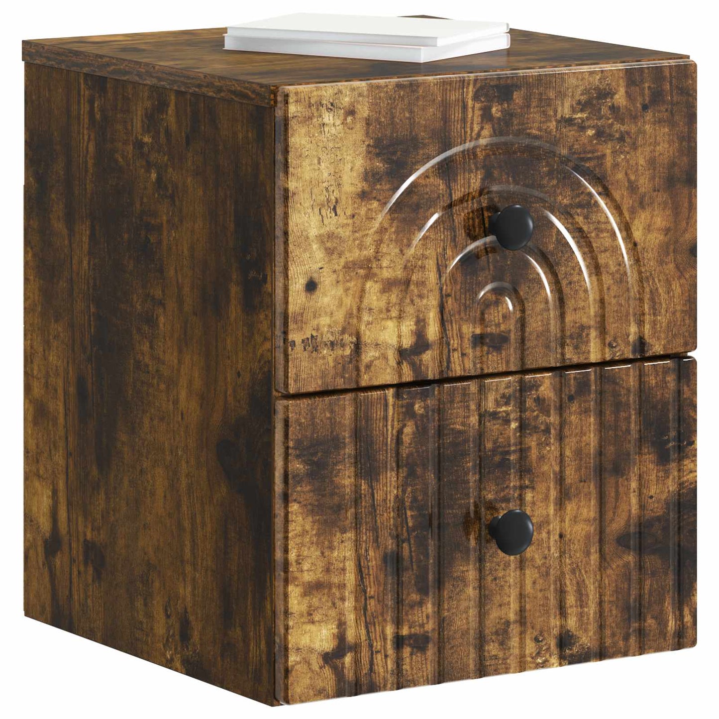 vidaXL Wall-Mounted Bedside Cabinet Smoked Oak 33 x 34.5 x 40 cm