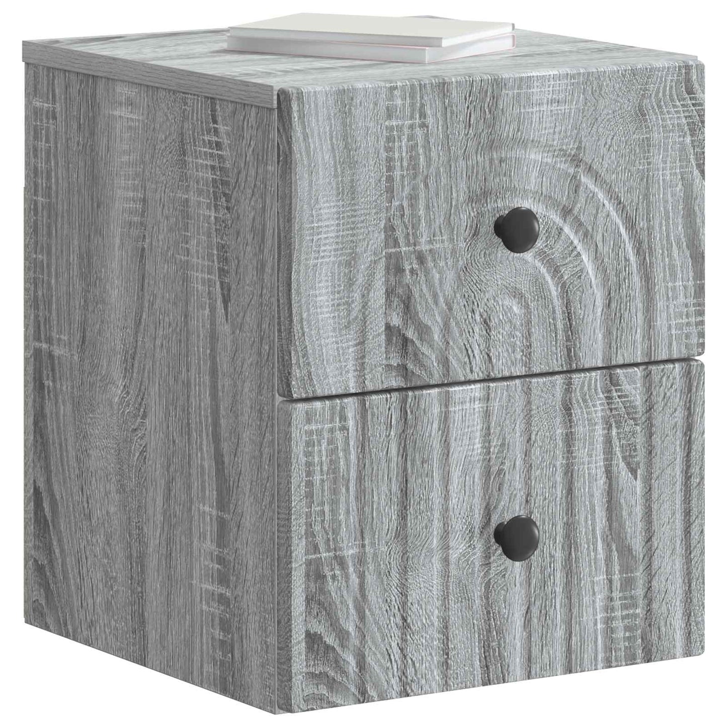 vidaXL Wall-Mounted Bedside Cabinet Grey Sonoma 33 x 34.5 x 40 cm