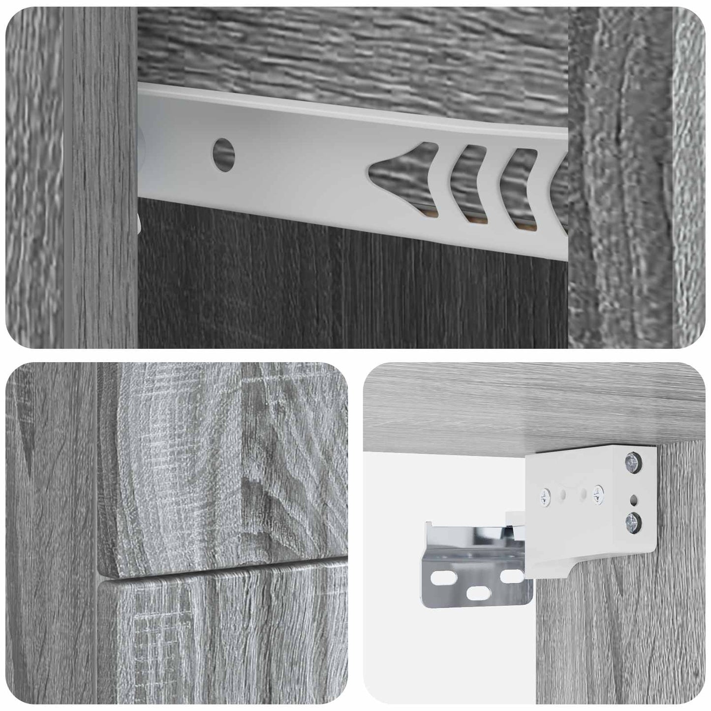 vidaXL Wall-Mounted Bedside Cabinet 2 pcs Grey Sonoma Engineered Wood