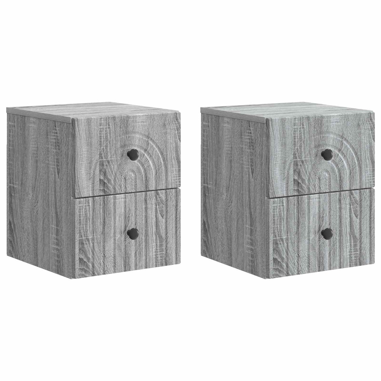 vidaXL Wall-Mounted Bedside Cabinet 2 pcs Grey Sonoma Engineered Wood