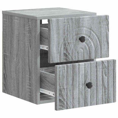 vidaXL Wall-Mounted Bedside Cabinet 2 pcs Grey Sonoma Engineered Wood