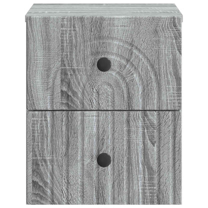 vidaXL Wall-Mounted Bedside Cabinet 2 pcs Grey Sonoma Engineered Wood
