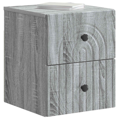 vidaXL Wall-Mounted Bedside Cabinet 2 pcs Grey Sonoma Engineered Wood